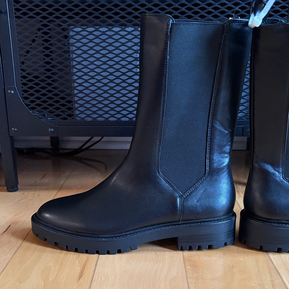 New Banana Republic Black Combat Boots - Picture 1 of 5